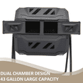 thumbnail image 7 of BEZT 43 Gallon Dual Chamber Compost Tumbler High Volume Composter w/ 2 Sliding Doors, 7 of 7