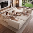 thumbnail image 3 of 102in Sectional Sofa for Living Room, Convertible Cloud Sofa Bed Sleeper, No Assembly Needed, Beige, 3 of 8