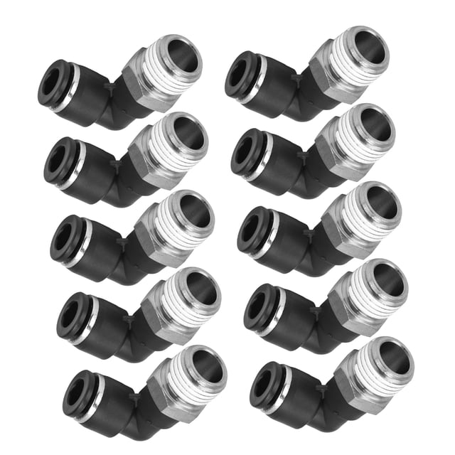 10Pcs Pneumatic Connectors L Shape Right Angle External Thread Quick Pipe Fittings Compressor Accessories