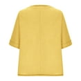 thumbnail image 4 of Timegard Plus Size Tops for Women Cotton Linen Scoop Neck Short Sleeve Loose Blouse Beach Casual Top, 4 of 7