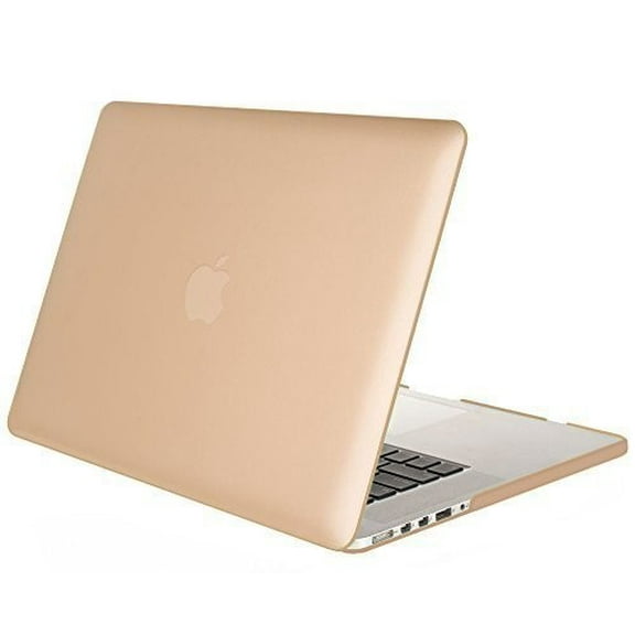 Mosiso MacBook Case Pro 15 inch with Retina Display (No CD-ROM Drive), Ultra Slim Plastic Hard Shell Snap On Cover for Retina 15.4"(Model: A1398), Gold