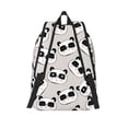 thumbnail image 2 of Lsque Cute Panda Pattern Canvas Daypack, Durable Backpack, High-quality Versatile Backpack,Vintage Compact Backpack-Medium, 2 of 6