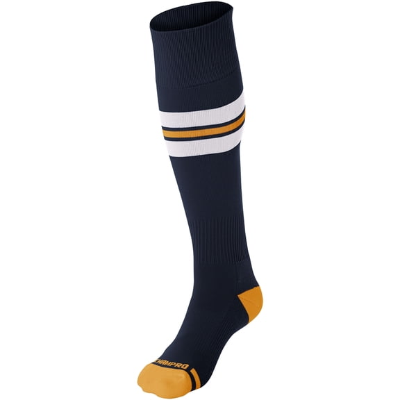 Striped Baseball Sock - NAVY, WHITE, GOLD - S