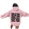 thumbnail image 1 of WEAIXIMIUNG Sweatshirts à Col Rond Femmes Graphique Plage Dieu Écrit Encore Votre Histoire Sweatshirts Graphiques à Capuche Surdimensionnés Pull Décontracté Manches Longues à Capuche avec Poches, 1 of 5
