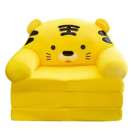 

plush foldable kids sofa backrest armchair 2 in 1 foldable children sofa cute cartoon lazy sofa children flip open sofa bed for living room bedroom without liner filler lower back car seat support
