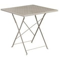thumbnail image 3 of Emma + Oliver Commercial Grade 28" Square Light Gray Indoor-Outdoor Steel Folding Patio Table, 3 of 4