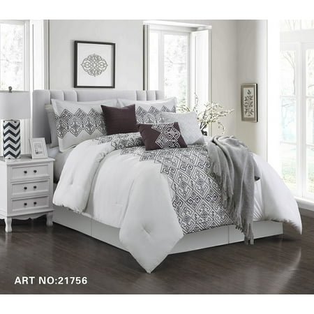 Unique Home 7 Piece Collection Comforter Set Abstract Square
