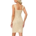 thumbnail image 3 of INSPIRE CHIC Women's Dress Sequin Tank Sparkly Sleeveless Party Cami Dress S Gold, 3 of 6