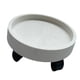 thumbnail image 2 of Bandeja para macetas con ruedas, forma redonda, ruedas giratorias extraíbles, soporte para plantas para balcón, blanco, 30, 2 of 5