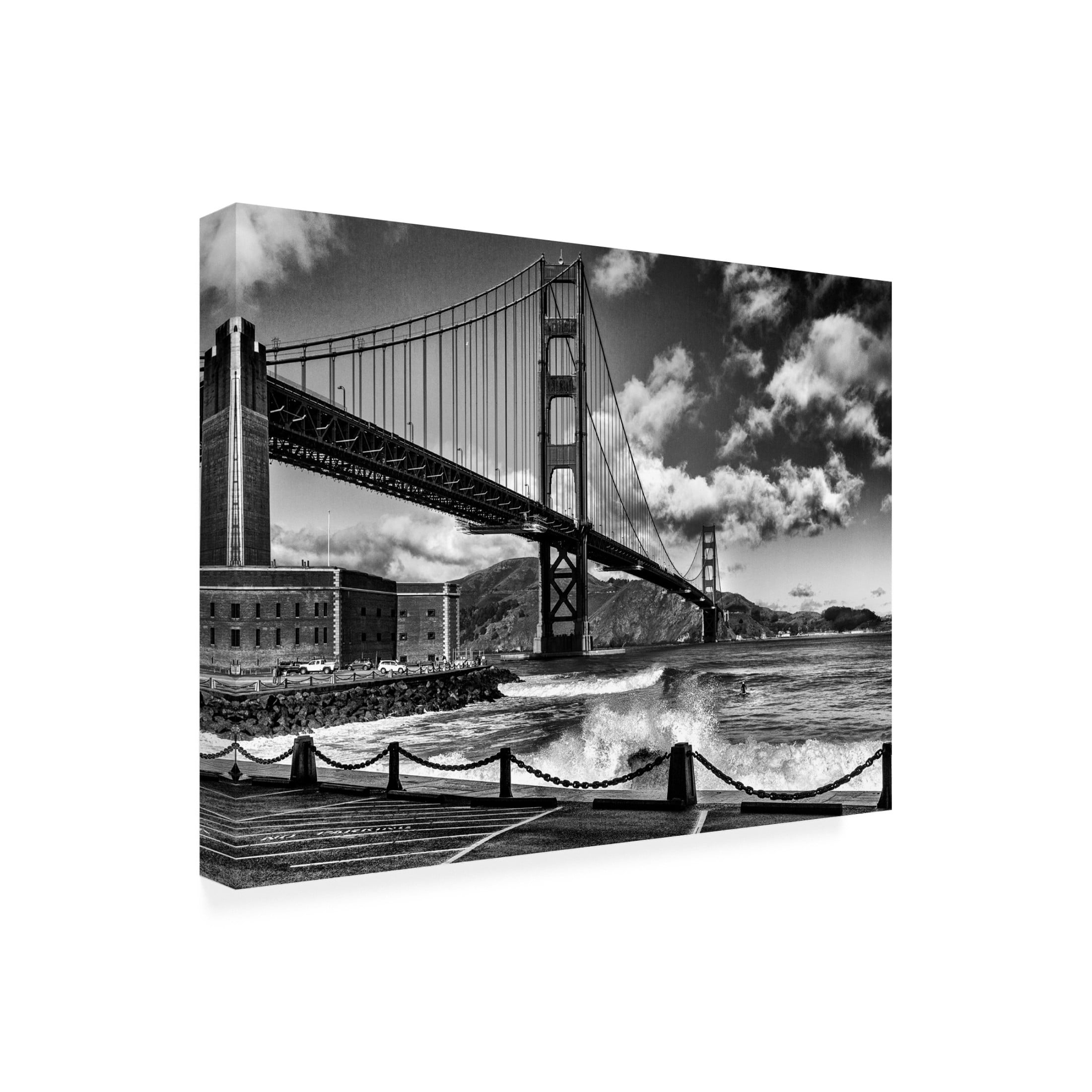 Trademark Fine Art Jois Domont Surfing under the Golden Gate Bridge Canvas Wall Art