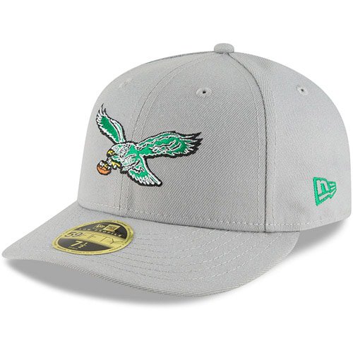 Men's New Era Gray Philadelphia Eagles Omaha Throwback Low Profile ...