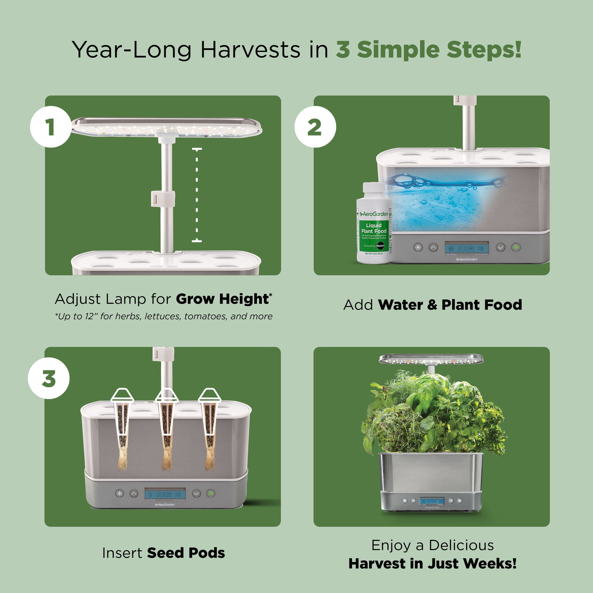 AeroGarden Harvest Elite with Gourmet Herb Seed Pod Kit