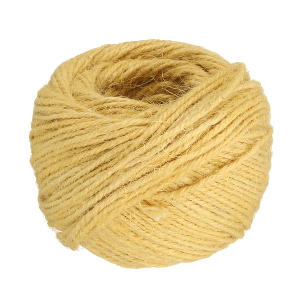 Uxcell Cuerda de Yute Natural de 50 Metros, Cuerda de Yute de 2 mm para Manualidades, Envoltura de Regalos, Decoración, Empaque, Jardinería y Soporte para Plantas, Amarillo