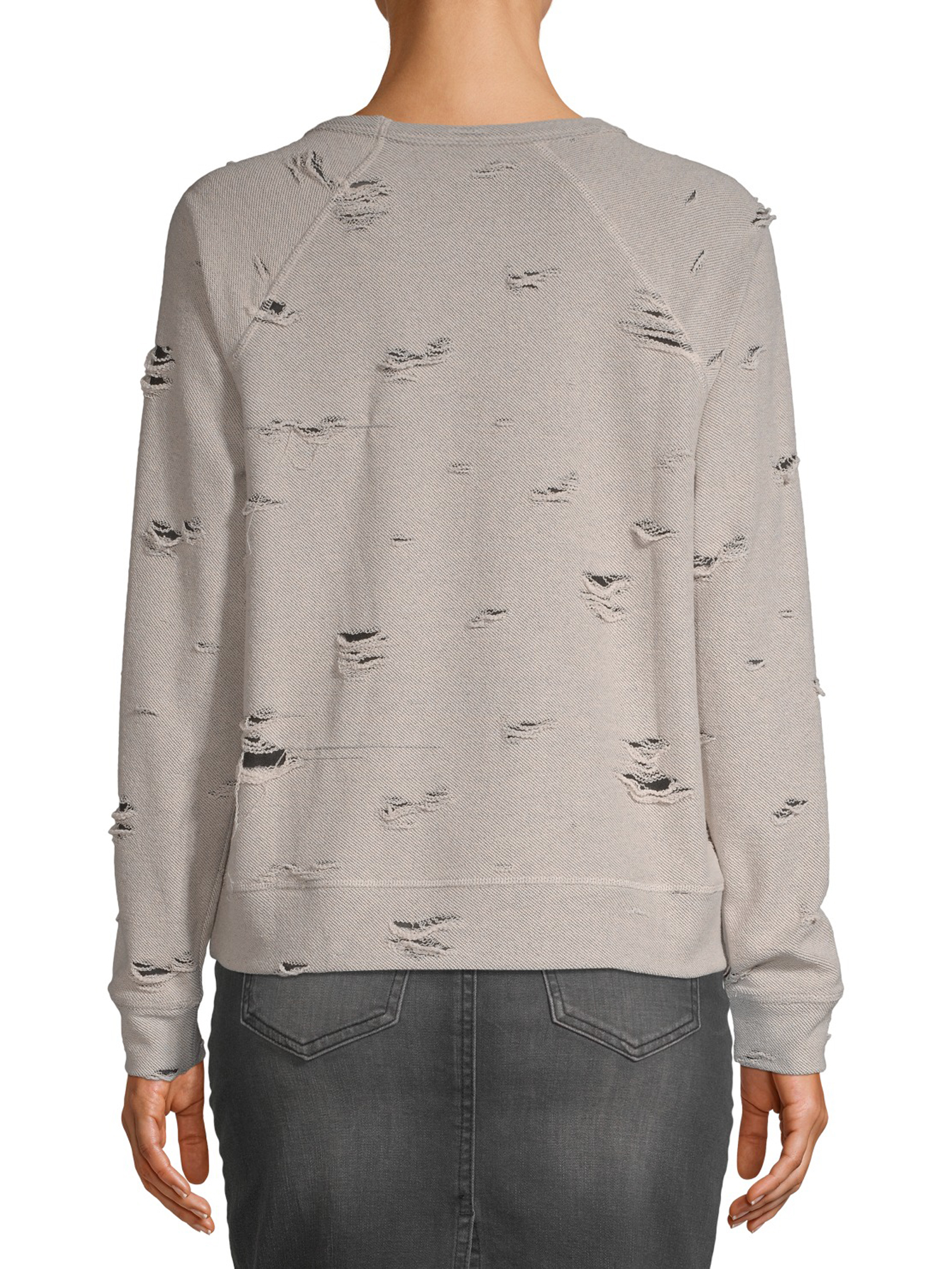 Scoop French Terry Distressed Sweatshirt Women's M - image 3 of 7