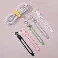 thumbnail image 5 of Bridas de silicona para cables, correas de cables reutilizables, bridas, organizador de cables para cocina, oficina, escuela, viajes, 5 piezas, 5 of 5