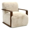 thumbnail image 3 of Furniture of America Birma Modern Faux Fur Ultra Soft Short Haired Accent Chair, Beige Sand, 3 of 12