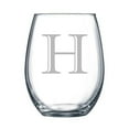 thumbnail image 1 of 4-pc Luxe Shadow Personalized 15 oz Stemless Wine Glass, Letter H, 1 of 3
