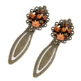 thumbnail image 2 of Maple leaf pumpkin Set of 2 Vintage Copper-Colored Lace Bookmarks - Stainless Steel Book Accessories for Readers and Book Lovers, 2 of 5