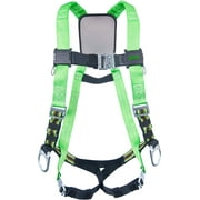 Miller DuraFlex Python Ultra Full-Body Safety Harness with Tubular Webbing & Side D-Rings, Universal Size-Large/XL, 400 lb. Capacity (P950QC-7/UGN)