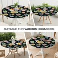 thumbnail image 7 of Floral Patterned Round Tablecloth with Elastic Edge, Ideal for Daily Meals, Parties or Picnics, Fits 44-52 Inch Tabletop, 7 of 7