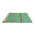 thumbnail image 2 of Ahgly Company Machine Washable Indoor Round Southwestern Turquoise Blue Country Area Rugs, 8' Round, 2 of 4