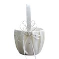 thumbnail image 1 of Wedding Flower Basket Double Heart Rhinestone Satin Ribbons Bowknot Wedding Flower Basket Home Decor, 1 of 6