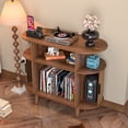 thumbnail image 5 of Record Player Stand, Mid-Century Turntable Stand with Vinyl Storage with Charging Station & USB Ports, for Living Room(Small Brown), 5 of 7