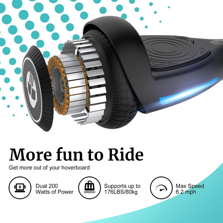 GOTRAX FX3 Hoverboard with 6.2 mph Max Speed Self Balancing Scooter for 44 176lbs Kids Adults Black