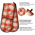 thumbnail image 4 of Dailycode Double Sided Oven Mitt with Loop Heat Resistant Kitchen Long Potholders 7" x 35" Snowflake Red Plaid, 4 of 6