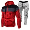 thumbnail image 3 of Letdown Men's Tracksuit Sweatsuits 2 Piece Set Full-zip Long Sleeve Solid Track Jackets and Pants Workout Sports Set Sportswear (Red, XL), 3 of 3