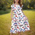 thumbnail image 5 of Jinhomg Girls A Line Dress Cute Floral Print Midi Tank Dresses Flowy Swing Sleeveless Crew Neck Sundress Casual Summer Daily Wear White 12 Years, 5 of 7