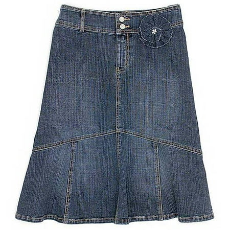 Faded Glory - Women's Plus Denim Flounce Skirt
