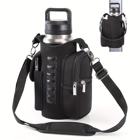 YIYUN Magnetic Fitness Water Bottle Holder Bag – Multi-Functional Gym Handbag with Phone Pocket & Handle Strap for Workout & Storage.
