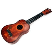 Dream Voice Acoustic Ukulele Childrens Kids Toy Guitar Instrument w/ 4 Steel Strings Tuning Knobs Integrated Guitar Pick