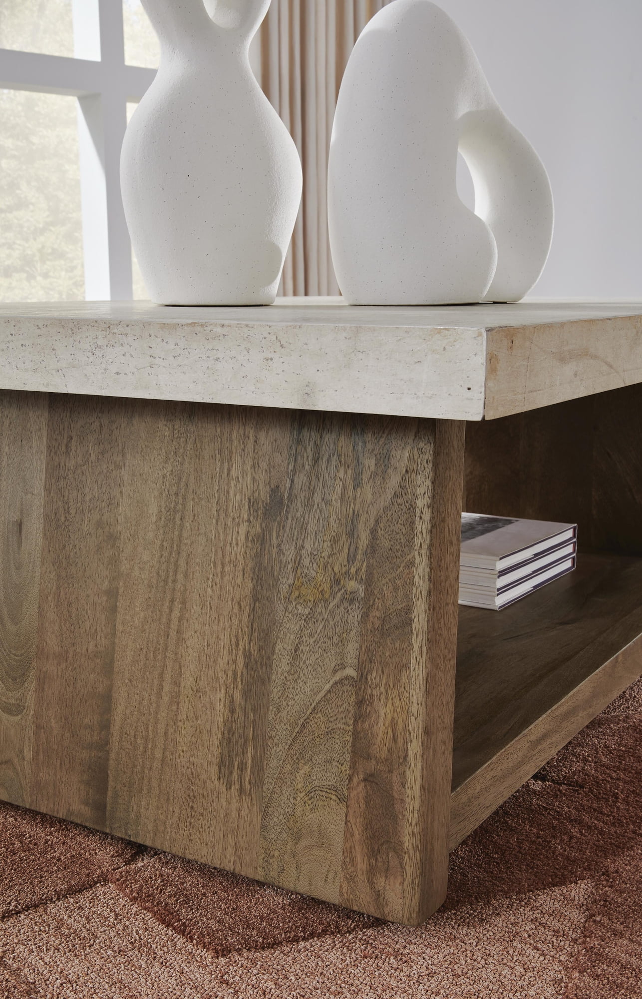 Signature Design By Ashley Brendalhouse Rectangular Cocktail Table in Light Brown