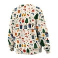 thumbnail image 5 of HELLHERO Xmas Snowmen Gift Print Women Sweater Trendy Comfy Crew Neck Pullover Top Long Sleeve Oversized Sweatshirt Size L, 5 of 7