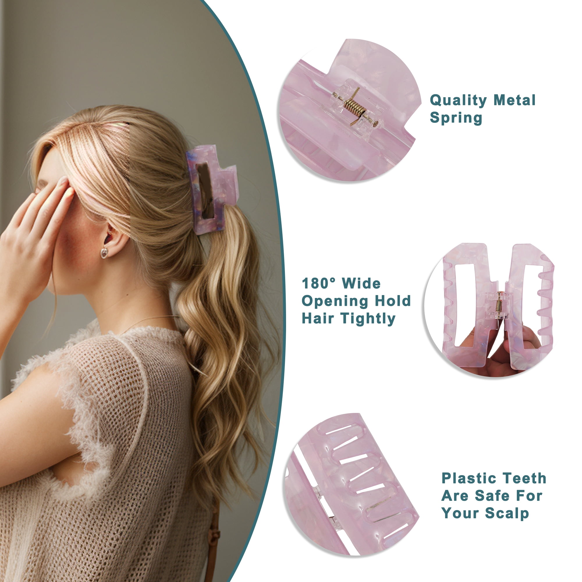 Unique Bargains Acetic Acid Tortoise Hair Claw Clips and Girls Purple