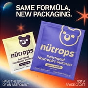 Nutrops by Gruns - Nootropic Mushroom Gummies with Lions Mane for Brain Health Support, 12 Count