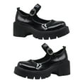 thumbnail image 4 of WRISTBIQUE 1 Pair Women Chunky Heels for Teenagers in Black with Waterproof Platform, 4 of 8