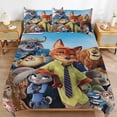 thumbnail image 1 of 3 Piece Comfortable Bedding Set Zootopia Duvet Cover Twin Bed with 2 Pillowcase 102"x90", 1 of 8