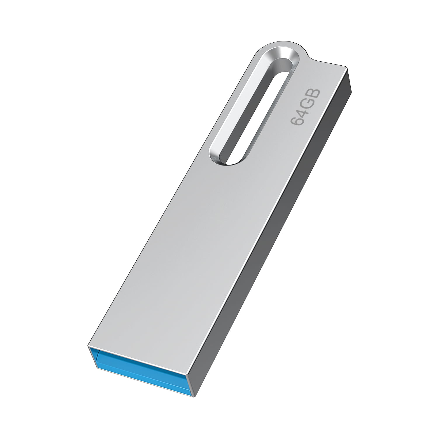 64GB USB 2.0 Flash Drive 3PCS TOPESEL Slim Metal Thumb Drive Mini Memory Stick Pen Drive Silver