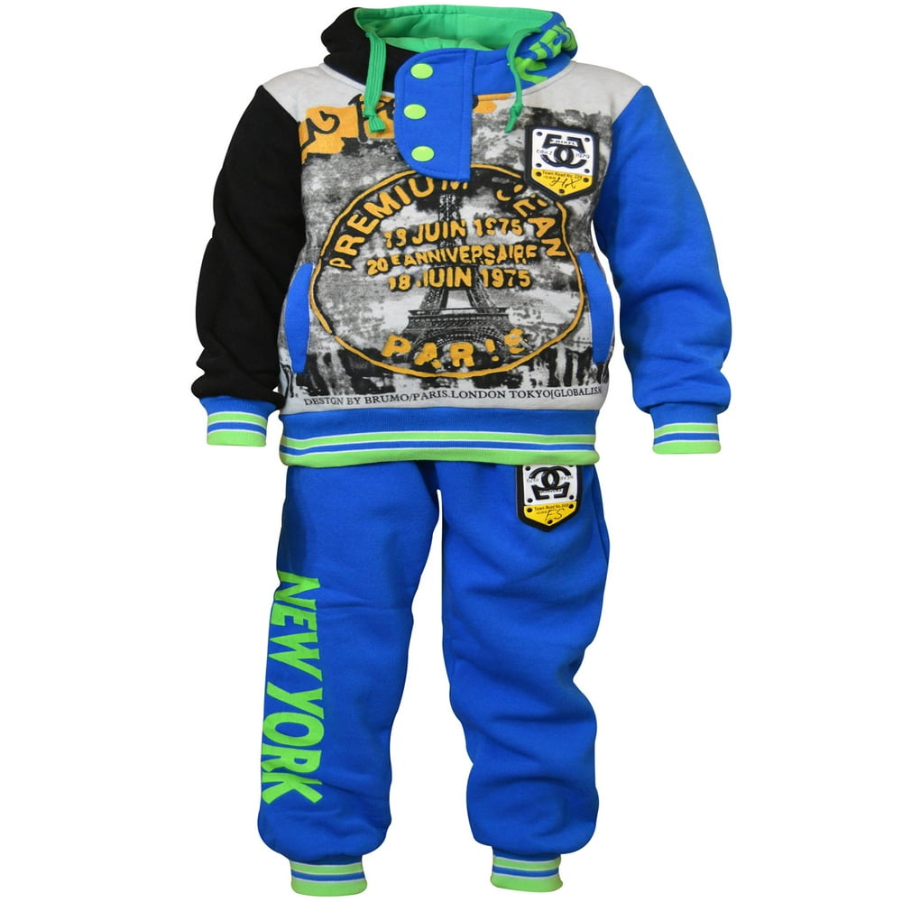 Skylinewears Kids Boys Sweatsuit Hooded Two Piece Tracksuit Set