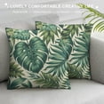 thumbnail image 3 of JRXY Tropical Palm Leaf Throw Pillow Covers Green Banana Leaves Print Pillow Case Hawaiian Plant Outdoor Decorative Pillowcase for Patio Deck Couch Bed Sofa Home White, 3 of 5