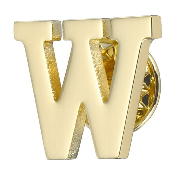 Uxcell Letter Lapel Pins, Initial Alphabet Letter W Collar Pins Brooch for Women Men Shirt Dress Suits, Gold Tone