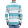 thumbnail image 3 of INSPIRE CHIC Men's Striped Button Down Shirt Long Sleeve Cotton Regular Fit Casual Top M Light Blue, 3 of 6