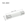 thumbnail image 2 of Fusible de cartucho automotriz 10A 250V 5x25mm de acción rápida reemplazo para amplificador de alarma de audio de coche 20 piezas, 2 of 5