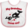 thumbnail image 3 of Inktastic My Grandma Loves Me Orca Family Boys or Girls Baby Bib, 3 of 4