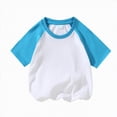 thumbnail image 4 of TOWED22 Boys Short Sleeve T Shirts Kids Summer Crewneck Solid Color/Graphic Print Tops Fashion Tees 5-14 Years(Blue,2-3 Y), 4 of 8