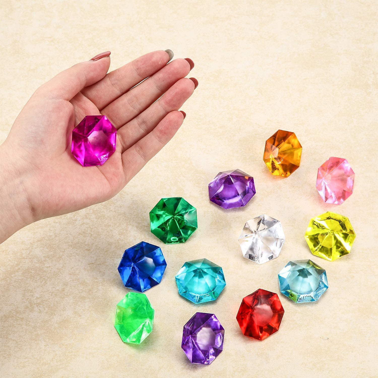 35PCS Acrylic Diamond Gems Pirate Gems Set Treasure Jewelry Chest