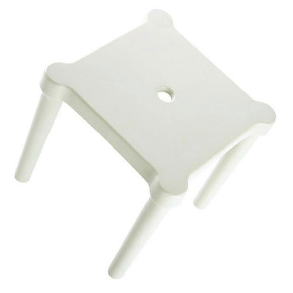 Low Stool For Children In Elegant White Plastic 27X27X26.5CM Removable And Breathable Design 1Set